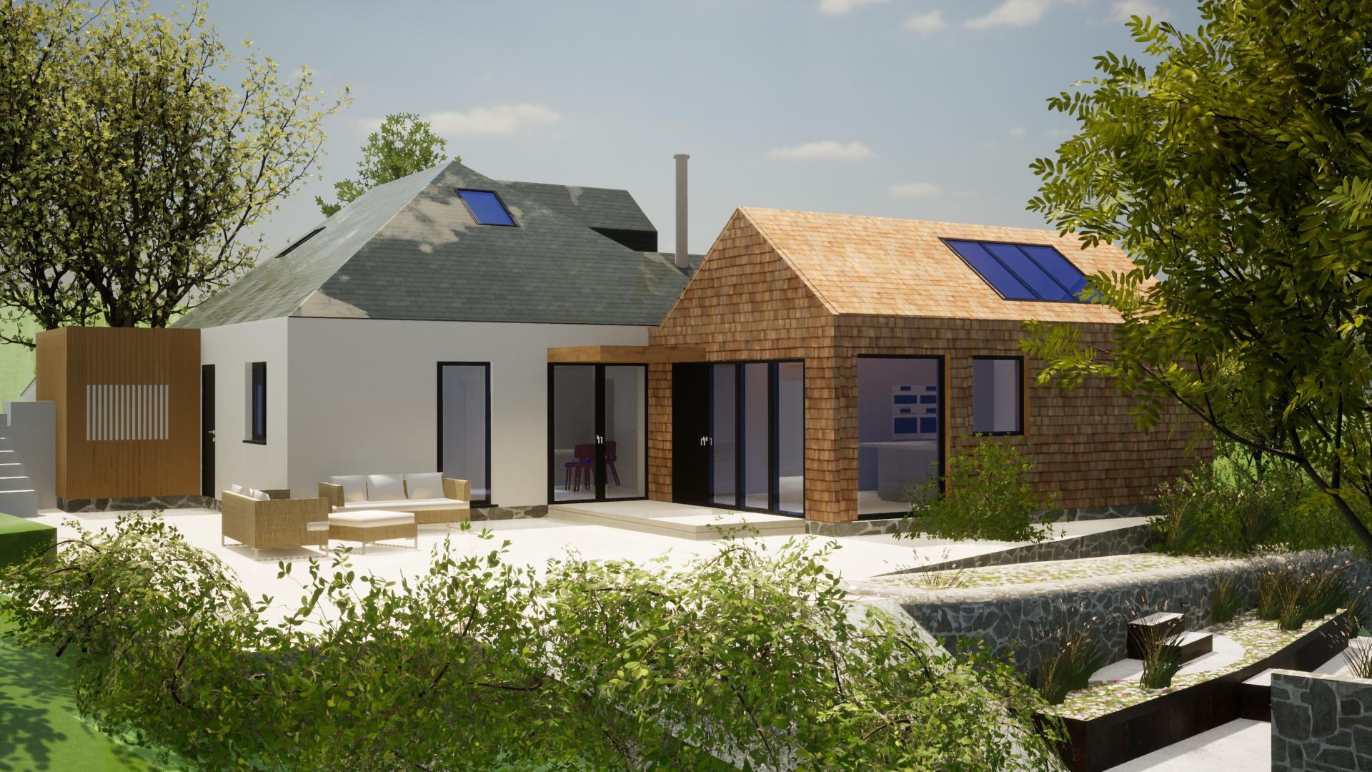 illustration visualising how the rear of the completed proposed building might look.