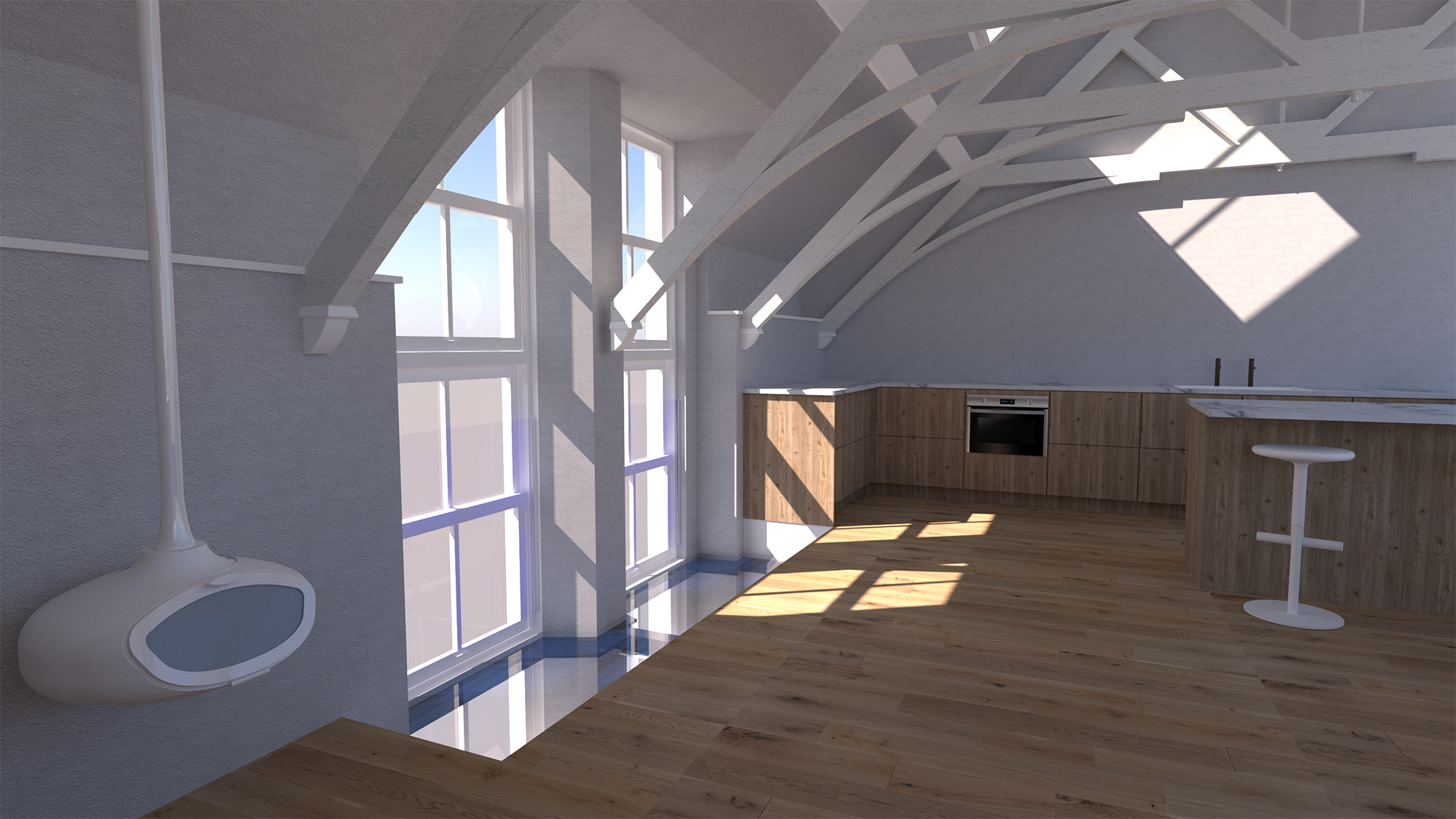 visualisation showing proposed glazed floor